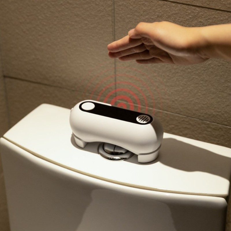 White Automatic Toilet Flusher Hands Free Non Touch Touchless 0.25S