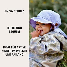 Mikk-line Sun Hat Baby UV Protection 50 Neck Protection - Baby Sun Hat - Peaked Cap Children for Girls and Boys - Lightweight Summer Hat for Optimal Protection - Breathable and Comfortable, Lavender