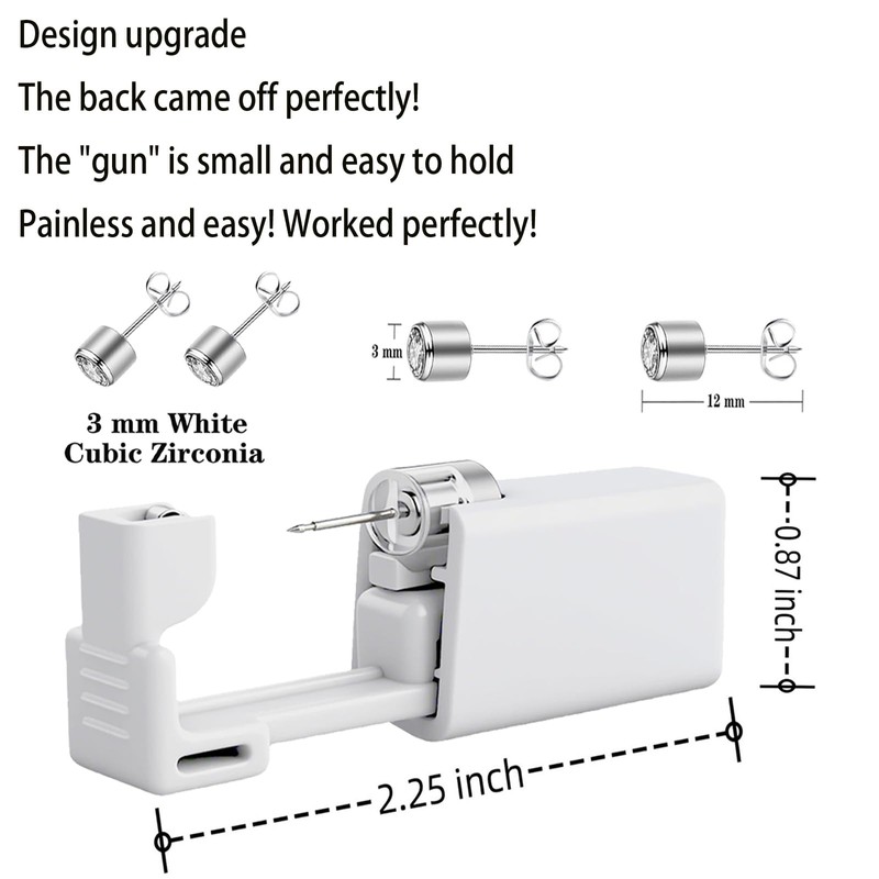 Ear Piercing Gun, Disposable Ear Piercing Kit with CZ Earring