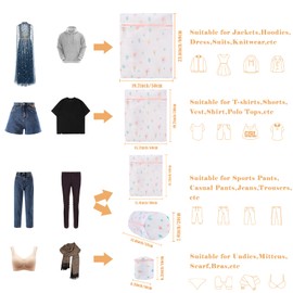 Yonchic Mesh Laundry Bag, Durable Laundry Bags with Premium Zipper, 5-Piece Washing Machine Wash Bags for Delicates Blouse, Hosiery, Baby Clothes, Travel Organization Bag (Trees)