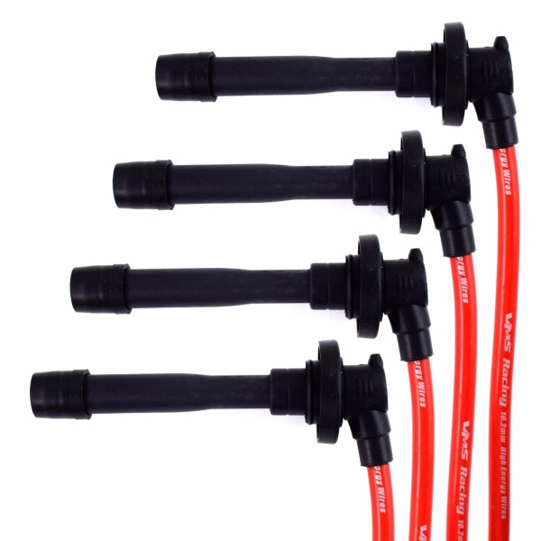 Unbranded RED RACING HIGH CONDUCTIVE SPARK PLUG WIRES SET FITS