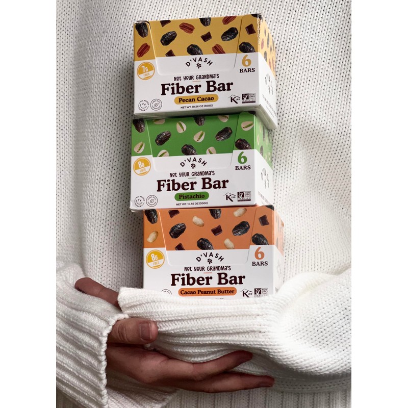 D'vash "Not Your Grandma’s" Fiber Bars 1 Box (6 Bars)