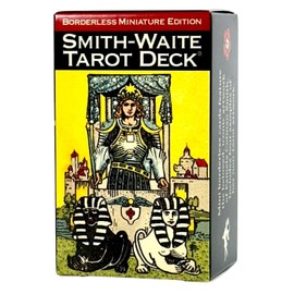 I.I.J Tarot Cards, Weighted Edition, Tarot Mini Divination [Smith Waite Tarot Borderless Mini Smith-Waite Tarot Deck Borderless Edition] Japanese Instruction Manual Included