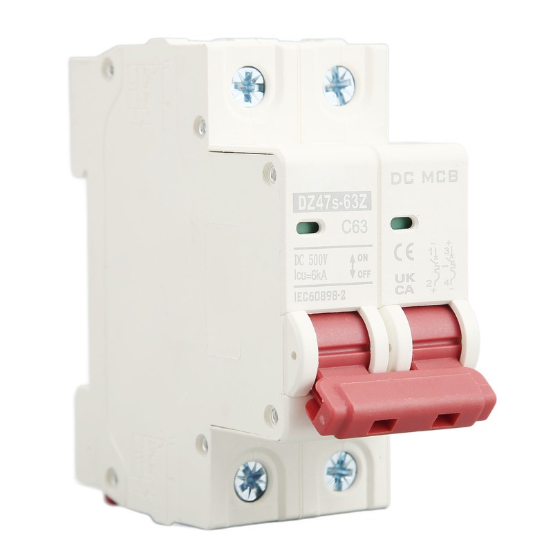 DC Miniature Circuit Breaker 2P 63A DC500V 6000A Breaking Capacity