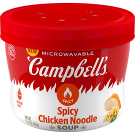 Campbell’s Spicy Chicken Noodle Soup, 15.4 oz Microwavable Bowl