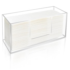 1Pack Acrylic Paper Towel Dispenser, Napkin Holder for Bathroom, Kitchen & Countertop – Paper Towel Holder Z-Fold/C-Fold/Multi-Fold Holder, Shatter-Resistant & Space-Saving (1)