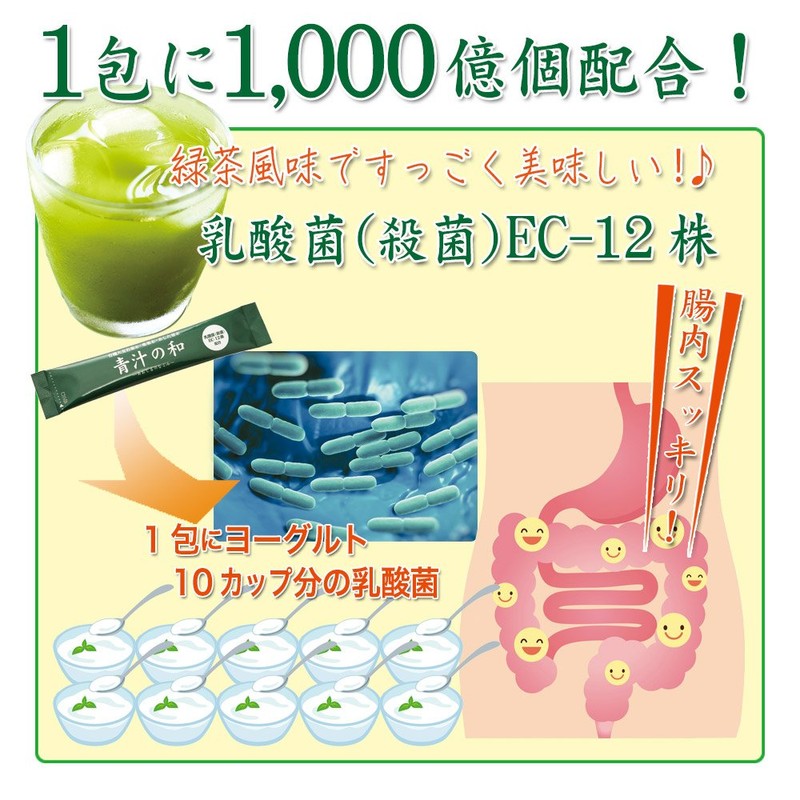 大日ヘルシーフーズ 青汁の和 6袋（3g×10包） 乳酸菌 大麦若葉 桑の葉 明日葉 配合 スティックタイプ 青汁