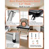 Step Stool, 440 lbs Heavy-Duty, Non-Slip Stainless Steel Platform for