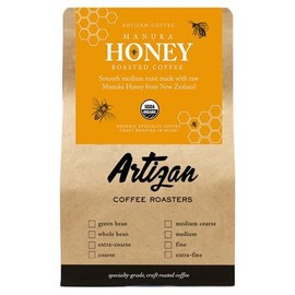 Artizan's USDA Organic Whole Bean Coffee | Manuka Honey Coffee RX Fusion | Medium-Dark Roast | 10 oz | Roasted in South Florida