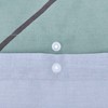 Sleepdown Oversize Geometric Panel Teal Blue Reversible Duvet Cover Quilt