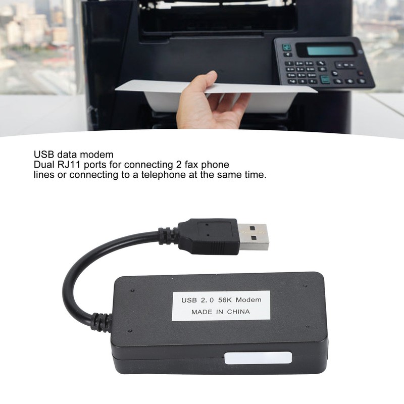 USB 56K External Dial Up Fax Data Modem Dual RJ11