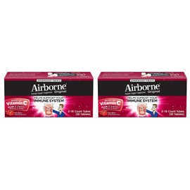 Airborne Very Berry Effervescent Tablets 1000mg Vitamin C 2-Pack 36 Ct 72 total