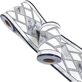 Mesoar Simple Geometric Wallpaper Border Wall Peel Stick Molding Border Home Ceiling Sticker for Bathroom Living Room Kitchen Wall 10cm by 16.4ft