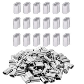 Wire Rope Sleeves, 100 Pcs Cable Crimp Rings, Octagonal Clamp Tubes, Sleeves, Aluminum Crimp Loops, Sleeves, For Wire Ropes, Clamp Tools, Multi-functional Sleeves, For Cable Crimpling, For Fixing