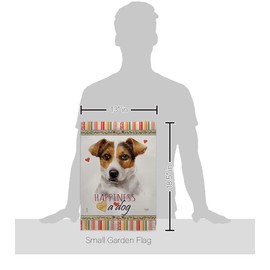 Breeze Decor Russell Terrier Happiness Garden Flag Set Wall Hanger Dog Puppy Spoiled Paw Canine Fur Pet Nature Farm Animal Creature House Banner Small Yard Gift Double-Sided, Made in USA