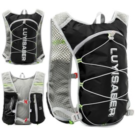 Running Backpacks, Lightweight Running Hydration Vest Backpack with Reflective Design, Unisex Functional Running Vest, Hydration Vest Pack for Outdoor Climbing Hiking Cycling Biking (Black, One Size)