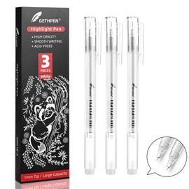 White Pens, 3Pack, White Gel Pens for Artists,1mm Extra Fine Point, White Gel Pen, White Ink Pen, White Pens for Black Paper, White Drawing Pens,White Pen for Artists Drawing