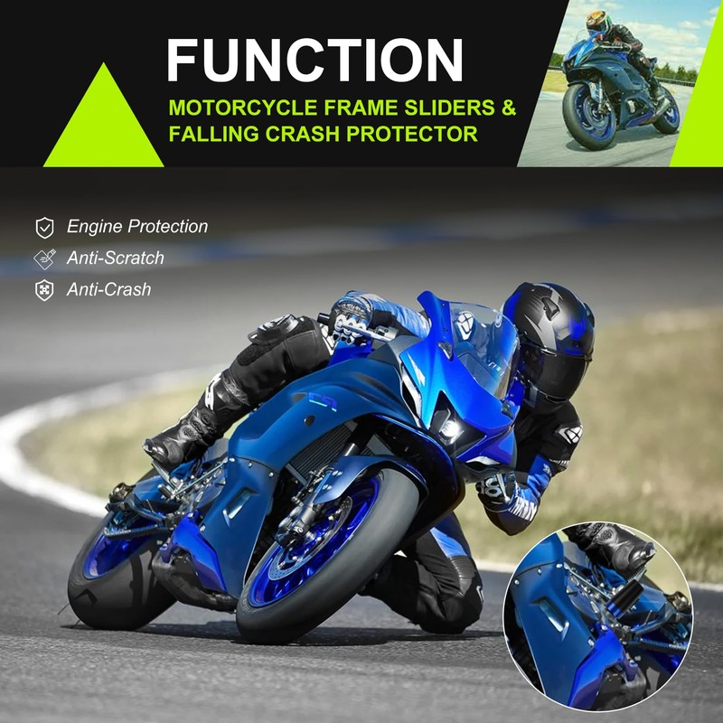 R7 Frame Sliders Falling Protection - PSLER Motorcycle Cnc Aluminium