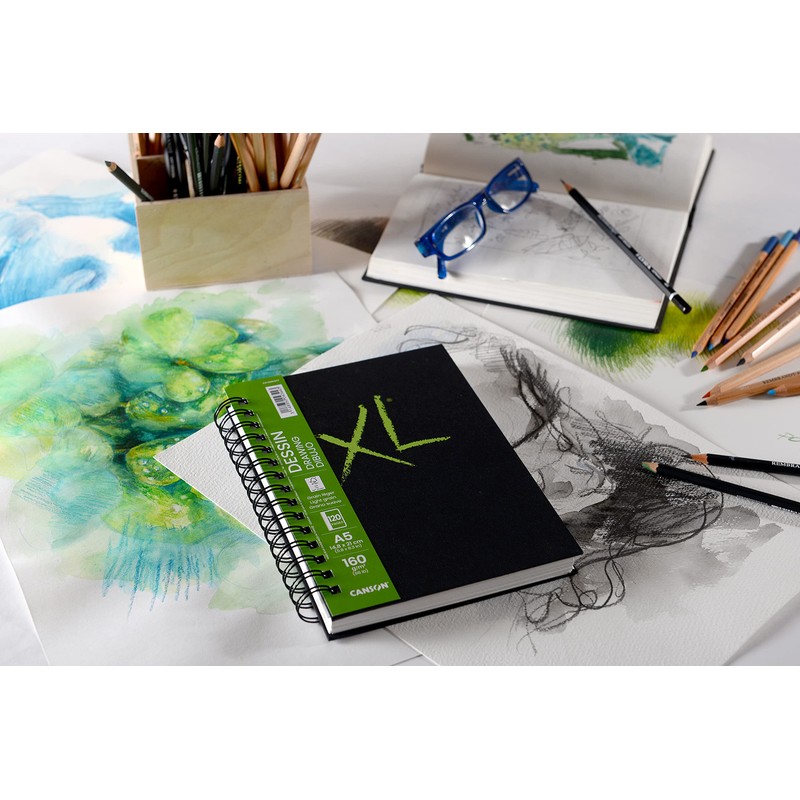 Canson XL Design C31200L017 Notebook A5 60 Sheets Fine 160