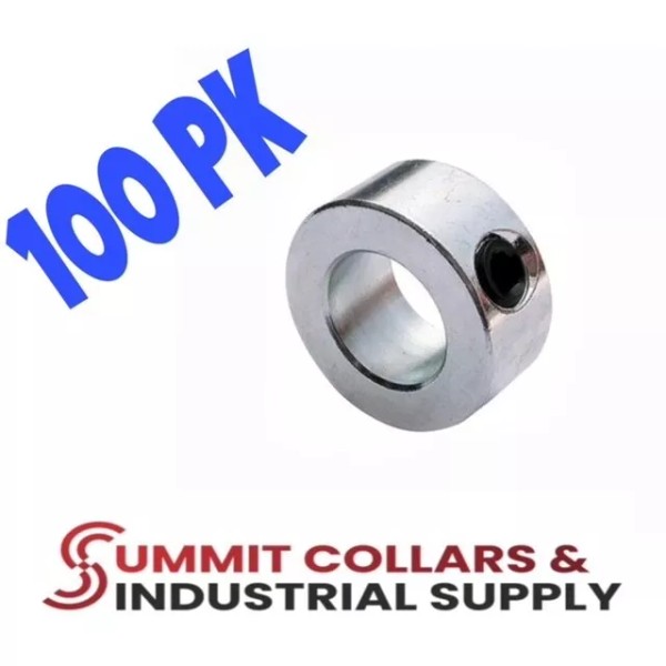 SUMMIT COLLARS 3/16" SHAFT SOLID (100 PCS) STEEL ZINC PLATED