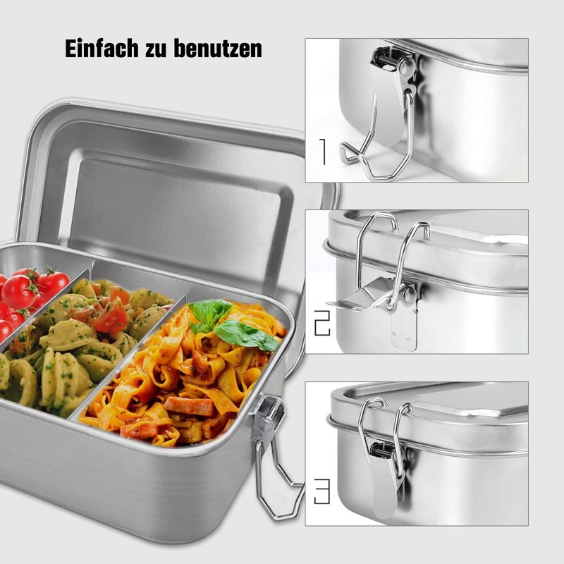 Stainless Steel Lunch Box with Compartments Lunch Box Movable Divider