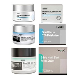 VGO Snail Mucin 92% Moisturizer Daily Face Gel Cream for Dry &Sensitive Skin,CleanserMoisture Moisturizer for Skin Daily Repair Hyaluronic Hydrating - Specification: 7-Fold Multi-Effect Repair Cream*2