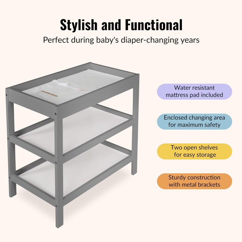 Dream On Me, Ridgefield Changing Table, Storm Grey