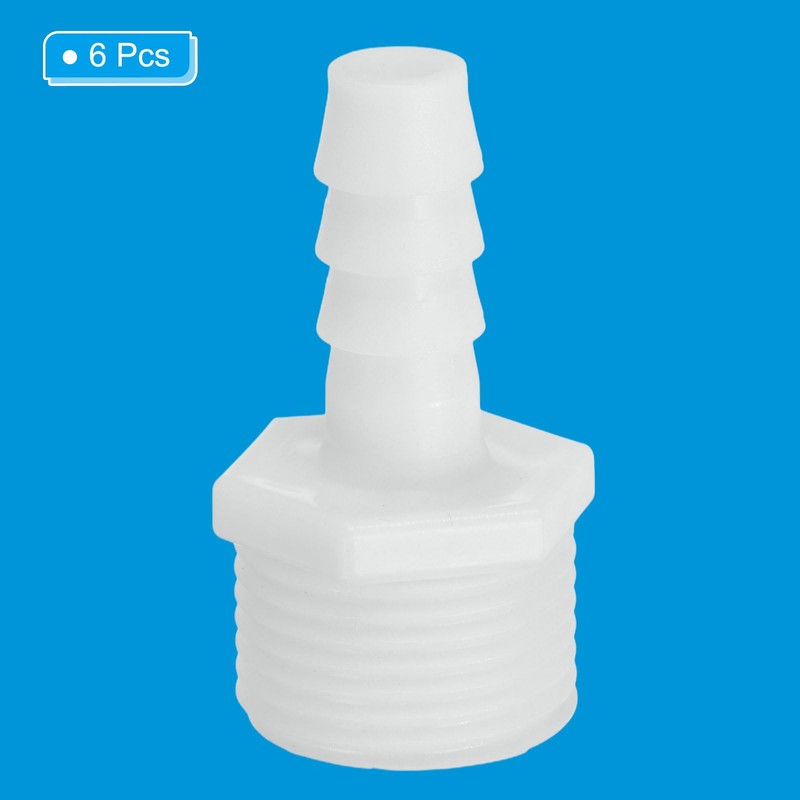 PATIKIL 6 Pack Plastic Hose Barb Reducer Fitting, 2/5" Barb