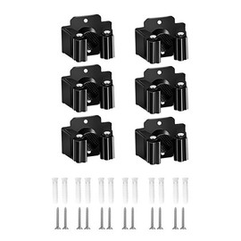 YTgilo 6PCS Broom Holder Wall Mount Stainless Steel Mop Wall Mount Bracket Fixed Hook Storage Mop Clip Garden Tool Holder Wall Mount for Kitchen Bathroom Garage Storage Black