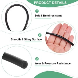 M METERXITY Tubing Carburetor Fuel Vent Line, 2.5mm(0.1") ID 5mm(0.2") OD 2m(7') Long Polyurethane Gas Oil Tube for ATV/Go Kart/Dirt Bike, Universal Petrol Pipe Replacement [Black]