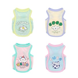 Ittokis 4 Pack Dog Cooling Vest Lightweight Dog Cooler Breathable Mesh Pet Cooling Shirts with Reflective Stripe UV Protection Pet T Shirt for Beach, Hiking, Walking (XS)