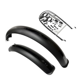 ZSYYDS Fat Bike Fenders Set Front Rear Mudguards for MTB Off-Road Cycling Fenders Kit Bike Wings Full Coverage (20~26 * 4 inch) (Black, 26 INCH)