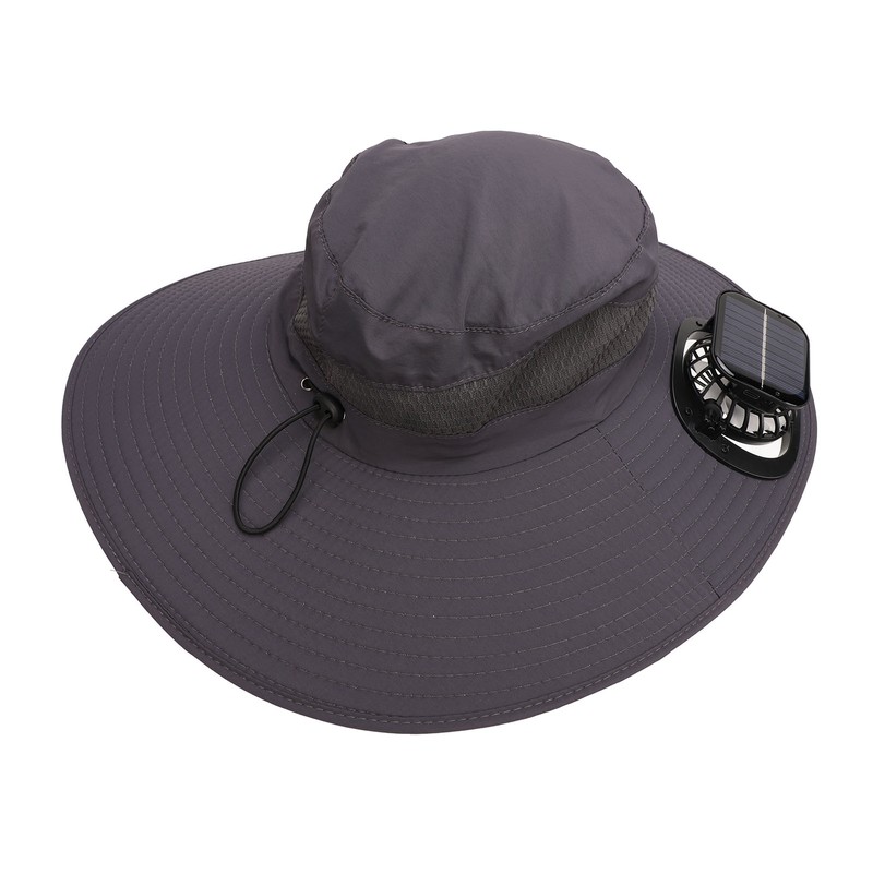 Solar Fan Hat Large Brim Quick Dry Breathable 3 Speeds