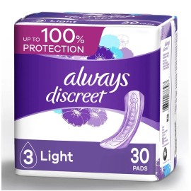 Always Discreet Incontinence Pads, 30 Count - 1 Pack