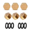 Voarge 6 Blanking Plugs, Brass Cap Hose Caps Hexagonal Drain