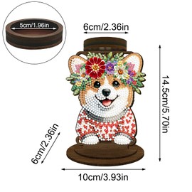 MaiYiYi DIY Cute Dog Candle Holder Diamond Art Pet Dog Candle Holder Diamond Painting Kits Dog Candle Holder Diamond Painting by Numbers for Adult Beginner Home Decoration Desktop Decoration