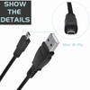 SLLEA 3.3ft USB Mini-8pin Battery Charger Data Sync Cable for