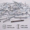 SKIR'CO (Pack of 30) Large Flange Aluminium Blind Rivets 5.0