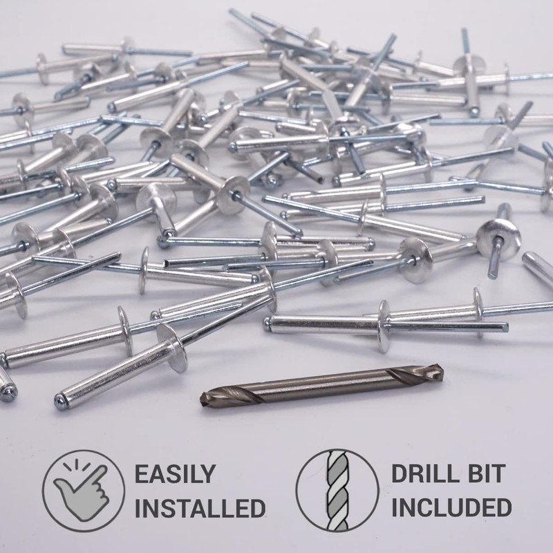 SKIR'CO (Pack of 30) Large Flange Aluminium Blind Rivets 5.0