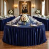 6ft Length Glitter Navy Blue Table Skirt Rectangle Tables, Wrinkle