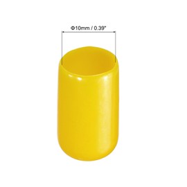 Rebower 20 Pack Screw Thread Protector Cover Rubber End Caps, [for Screw, Bolt, Rod End Cap] - 3/8 inch(10mm) Inner Dia/Yellow