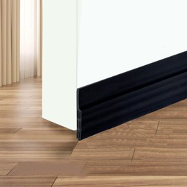 Self Adhesive Door Sweep Draft Stopper - Camel Home Weather Stripping Rubber Under Door Bottom for Interior Doors Seal Strip Insulation for Weatherproof, Soundproof, 2" W X 39" L(Black)