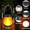 Toodour Solar Lanterns Outdoor, 2 Pack Flickering Flame Hanging Lantern