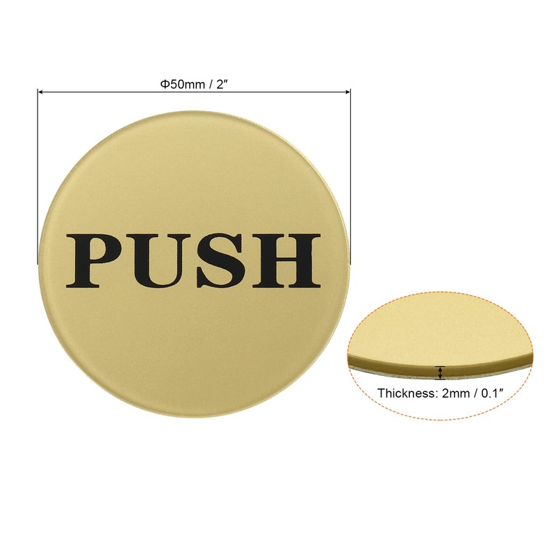 PATIKIL Push Pull Door Sign, 2 Pack Self-Adhesive Round Acrylic