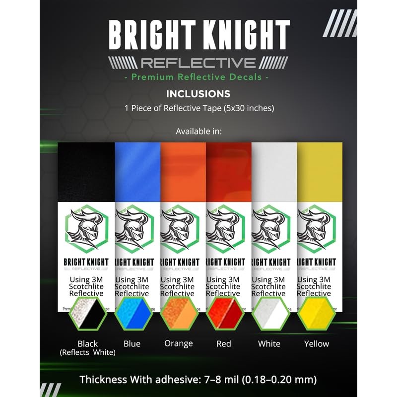 Black Reflective Vinyl Motorcycle Helmet Reflective Stickers 5x30, Made with