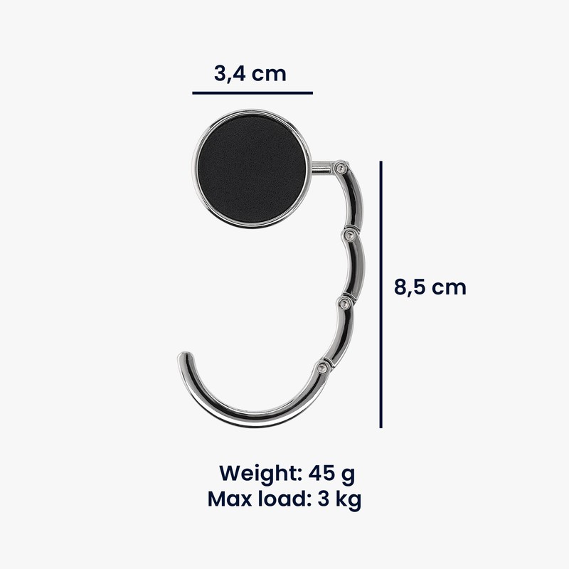 kwmobile 2 x Table Handbag Holder Hook - Foldable Non-Slip