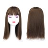 Silk Straight Hair Topper Thick Bangs 16inch Clip in One