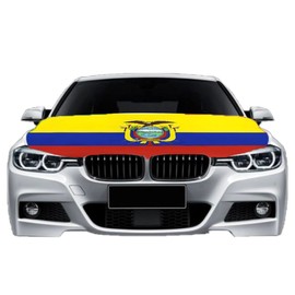 Car Hood Cover Country Flag Hood Cover Durable Weatherproof Universal Fit Car Cover for All Seasons Protection Custom Fit for Cars Trucks SUVs (Ecuador)
