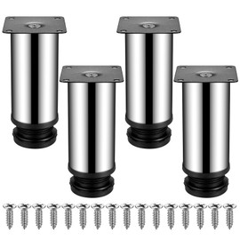HAOCHEN Pack of 4 Adjustable Furniture Feet, 50 x 120 mm Table Legs, Cabinet Feet, Metal Feet, Feet for Furniture, Kitchen, Desk, Table Legs, Furniture Legs, Feet Worktop
