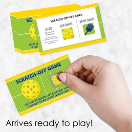 Big Dot of Happiness Let’s Rally - Pickleball - Birthday or Retirement Party Game Scratch Off Cards - 22 Count